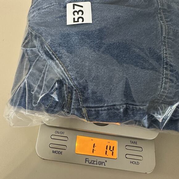 Y2K Denim Wide Leg Jumpsuit Womens M Blue Spaghetti Strap Back Zipper Pockets - Picture 14 of 14